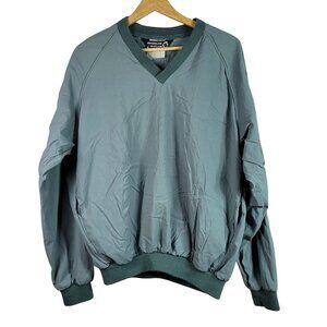 Sunderland of Scotland Classic Pullover Green Large Windbreaker V Neck Vintage